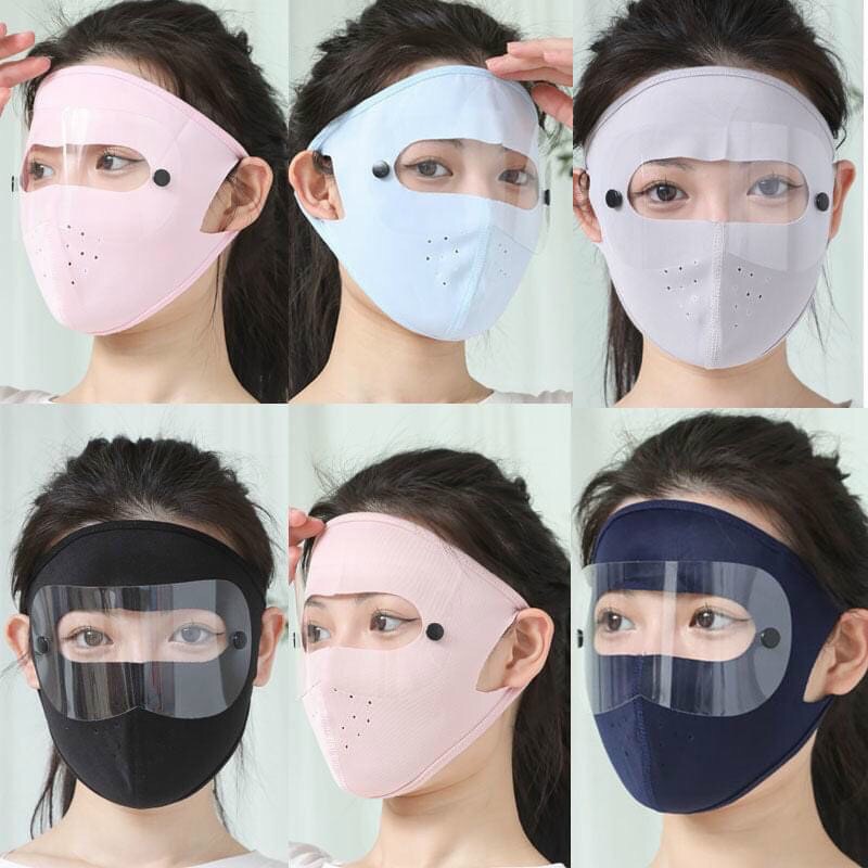 Khẩu trang Ninja vải thun kính trắng che kín mặt | BigBuy360 - bigbuy360.vn