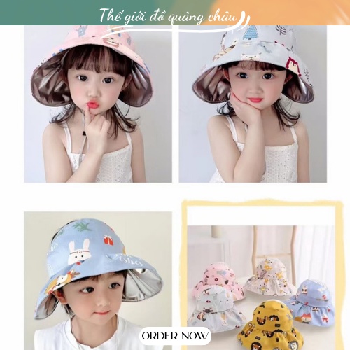 Mũ Nón Rộng Vành Cho Bé Họa Tiết Dễ Thương cho bé từ 4-12 tuổi (243)