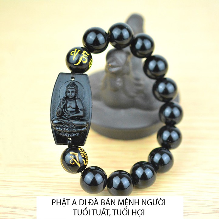 MIỄN PHI VẬN CHUYỂN - Vòng tay mặt phật A Di Đà - Phật bản mệnh người tuổi Tuất, Hợi