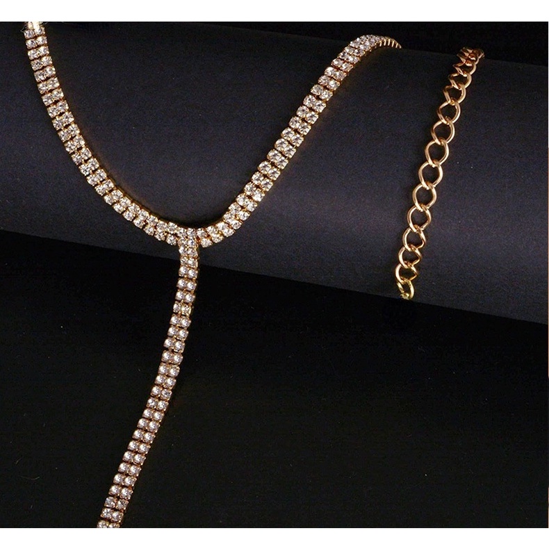 Vòng cổ Dài Đính Đá Pha Lê Thời Trang Quyến Rũ Cho Nữ