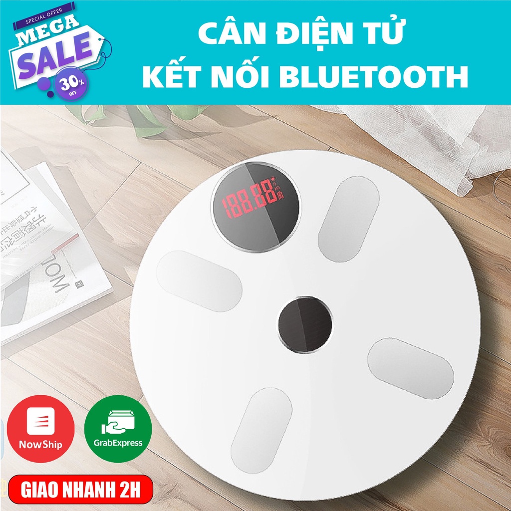 [DEAL HOT 50%] Cân Điện Tử Cân Sức Khỏe Kết Nối Bluetooth Phân tích số đo cơ thể Kiểm Soát Ăn Uống (Lucie Store)