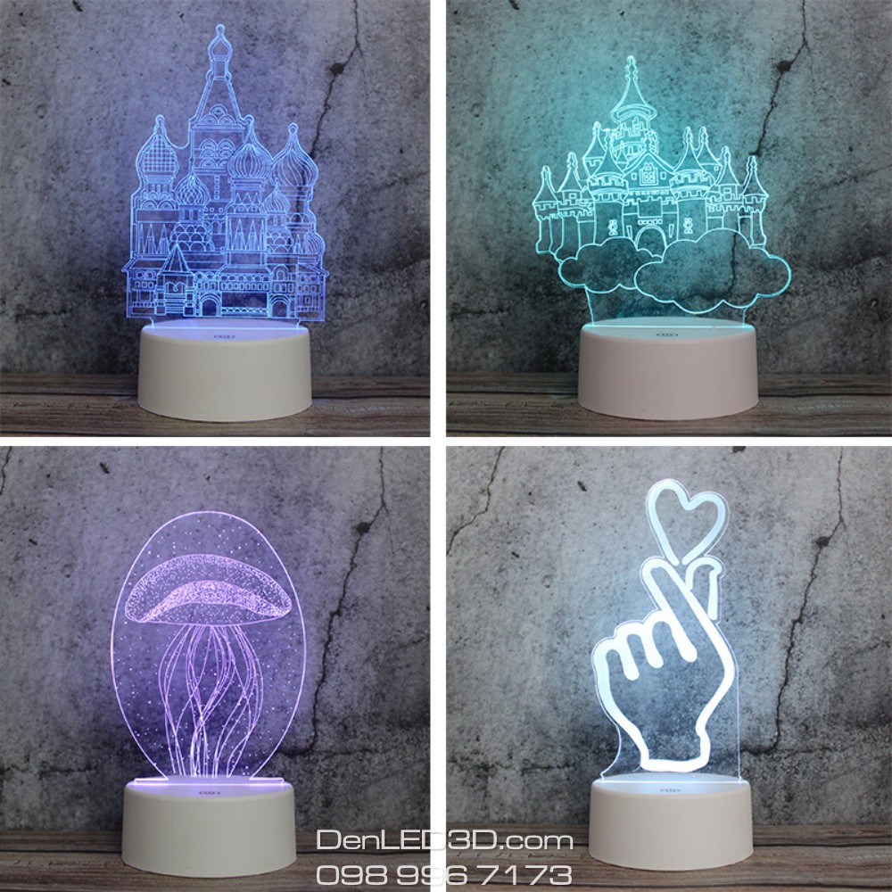 Tấm Nhựa Mica Acrylic Cho Đèn LED 3D (không kèm đế đèn)