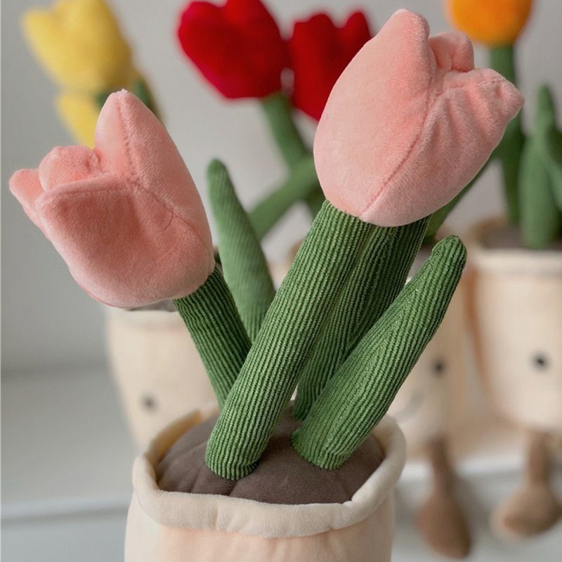 Gối Tựa Lưng Hình Hoa Tulip Nhồi Bông Sáng Tạo