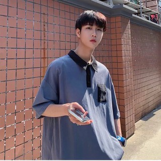 (HÀNG ORDER) ÁO THUN NAM CÓ CỔ FORM RỘNG TAY LỠ CÓ TÚI