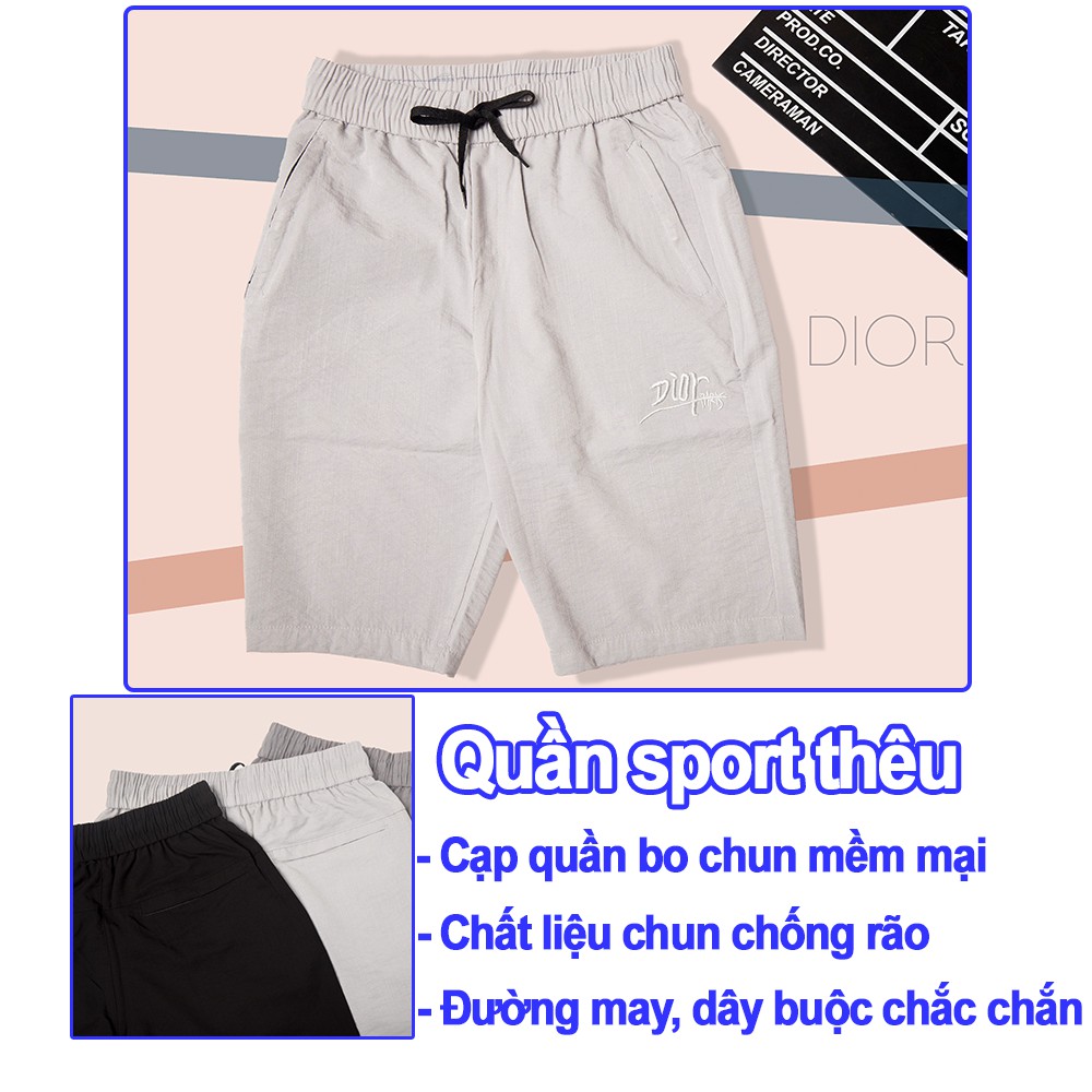 Quần sooc nam 💎SALE💎 Quần đũi chất liệu vải cao cấp hàng Việt Nam họa tiết thêu sắc nét mặc đi chơi chạy bộ LVsport90 | BigBuy360 - bigbuy360.vn