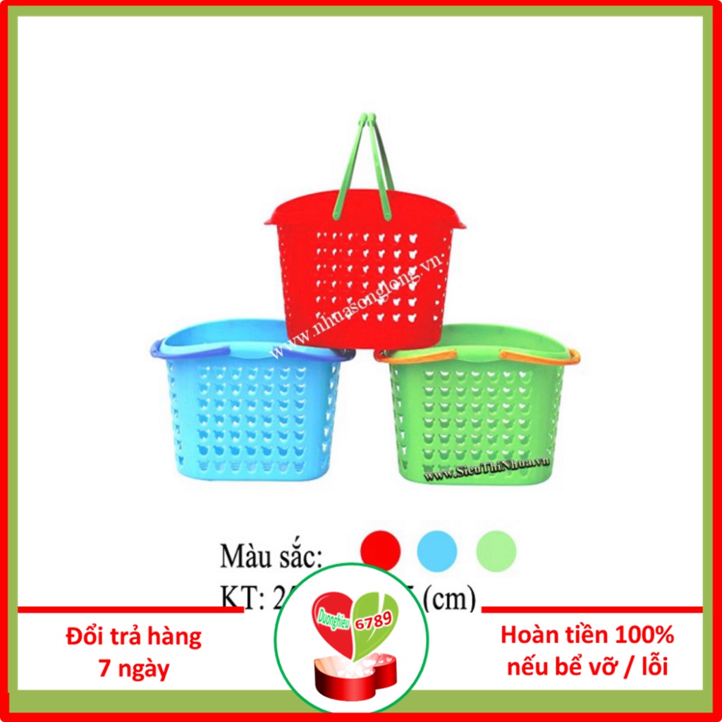 Giỏ Nhựa Hoa Đựng Đồ Có Quai Song Long 2102 &amp; 2103 - Duonghieu6789