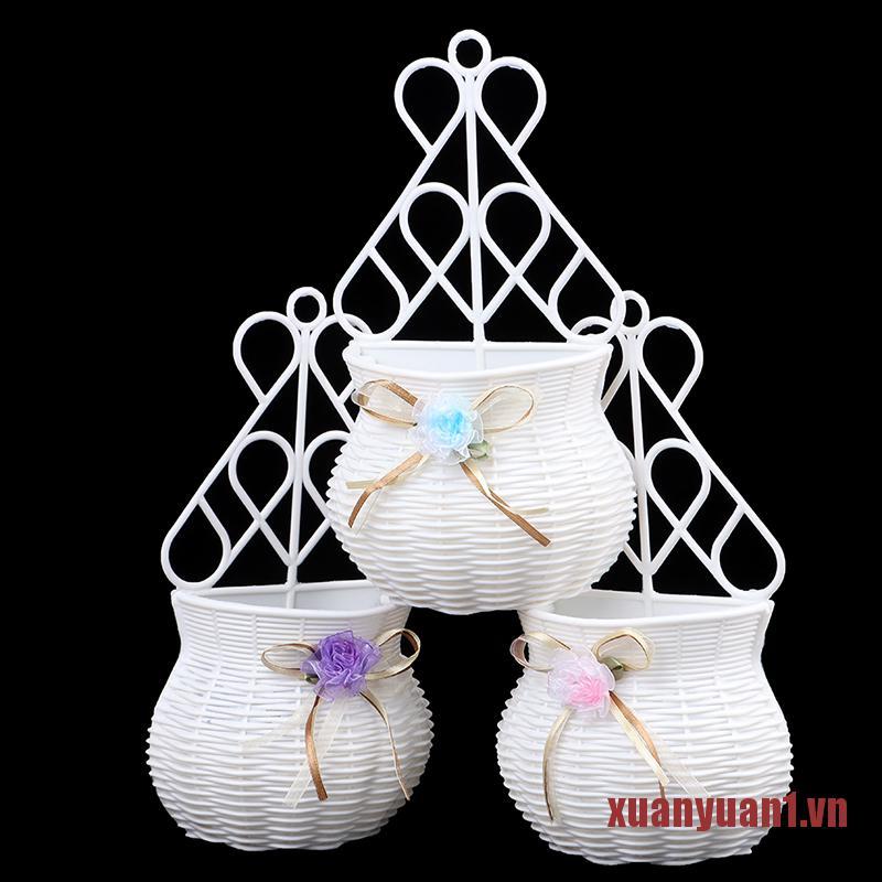 XUAN Hanging flower basket Garden Handmade DIY Vase Artificial Rattan Home Deco