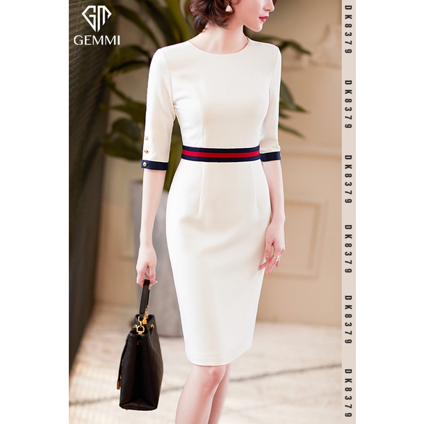 Đầm nữ thiết kế cổ tròn dáng ôm tay lỡ Gemmi fashion, DK8379