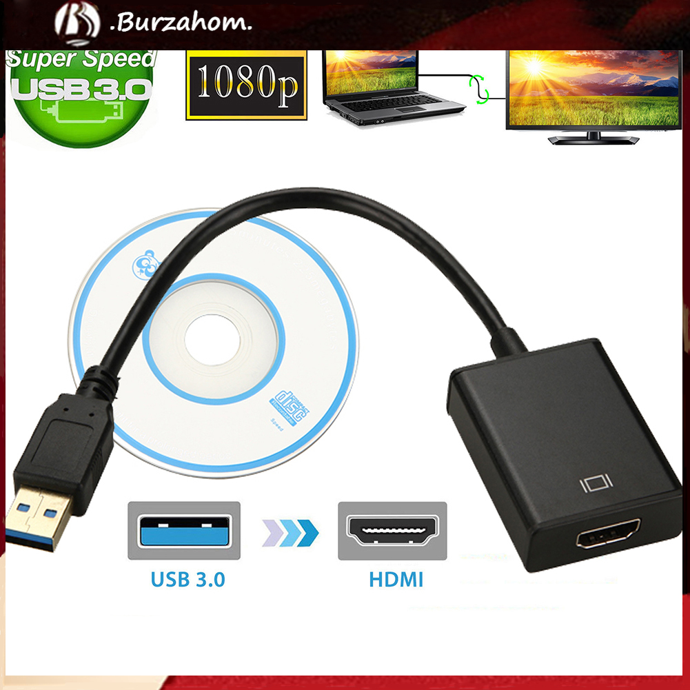 Cáp Chuyển Đổi Âm Thanh / Video Usb 3.0 Sang Hdmi Cho Windows 7 / 8 / 10 Pc 1080p