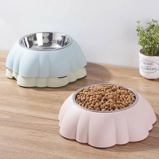 Bát Ăn Chén Ăn Cho Chó Mèo Hình Vỏ Sò / Bí Ngô Kèm Chén Inox