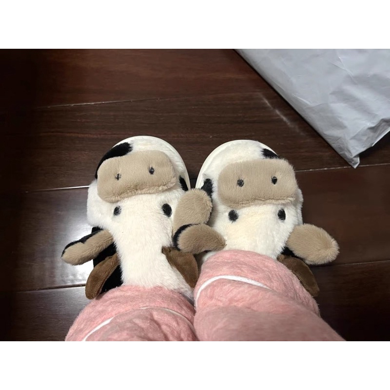 DÉP BÔNG HÌNH BÒ SỮA LÔNG MỀM MỊN ẤM ÁP