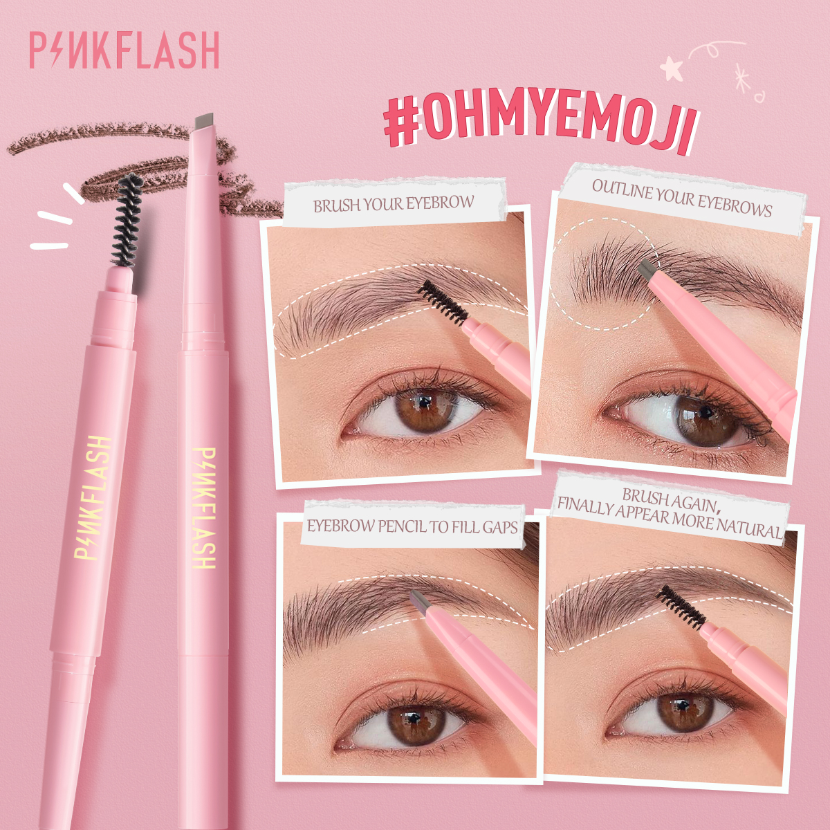 [Hàng mới về] Pinkflash Bút Chì Vẽ Lông Mày Xoay Tự Động 8h Chống Nước Lâu Trôi | BigBuy360 - bigbuy360.vn