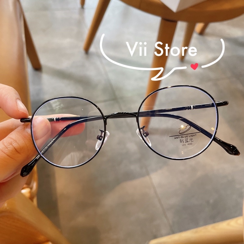 Kính cận nam nữ kim loại thanh mảnh 5281, kèm tròng 0 độ - Vii Store