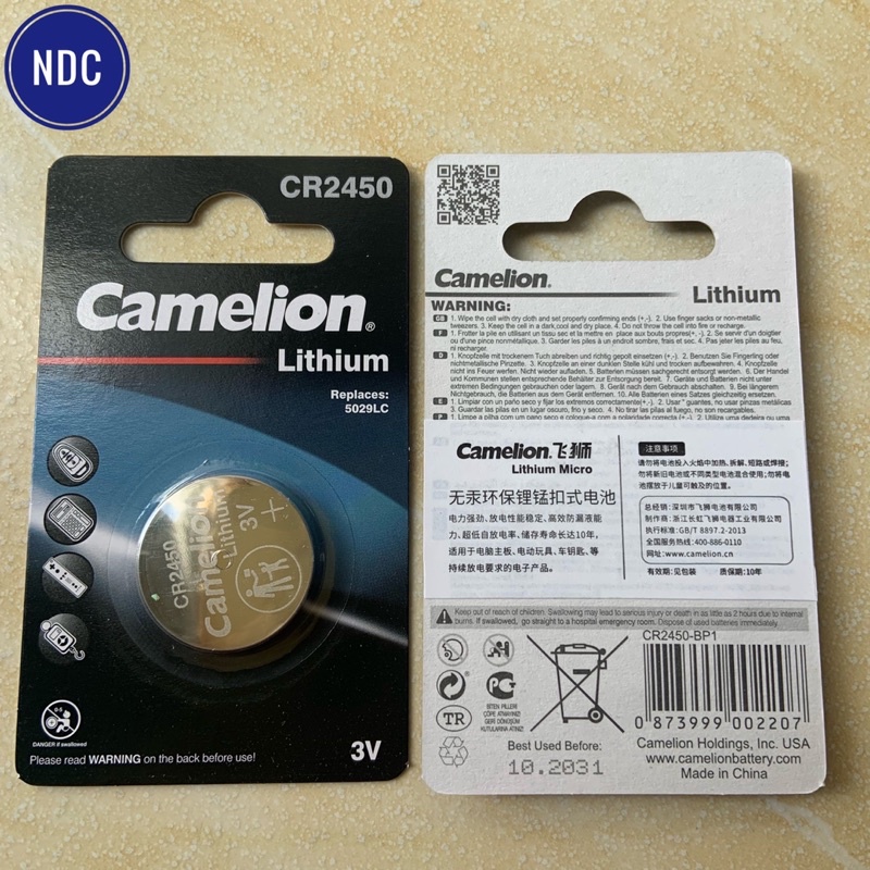 [CHÍNH HÃNG] Pin 3V Lithium Camelion CR2450, CR2430, CR2032, CR2025, CR1632, CR1620, CR1220