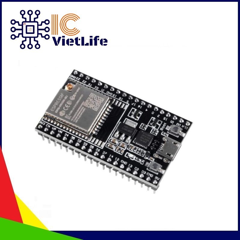 Module RF Thu Phát Wifi BLE  ESP32-DevKitC V4 Tặng Kèm Ăng Ten 2.4GHz 3dBi IPEX (BẮT SÓNG MẠNH GẤP 3 LẦN WIFI ON BOARD)