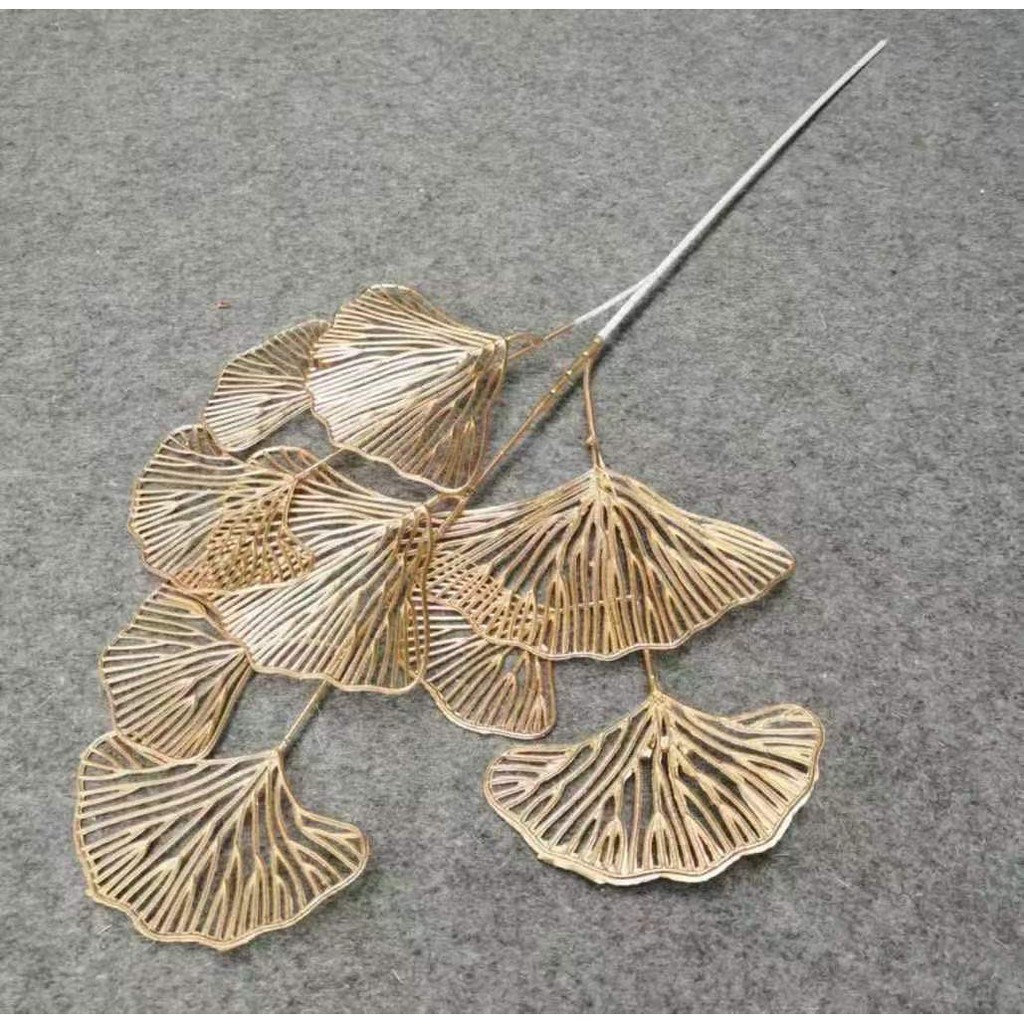 Cành rẻ quạt ,cành tim,thanh táo vàng dài 75cm dercor, trang trí siêu sang