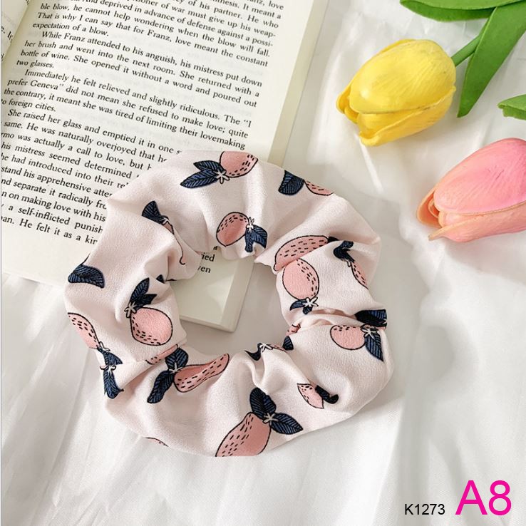 Dây buộc tóc, cột tóc scrunchies hoa quả dễ thương Orin K1273