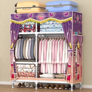 Tủ quần áo bằng vải ống thép gia cường và dày cho thuê nhà lắp ráp phòng ngủ kệ lưu trữ