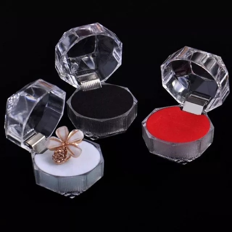 Bộ 5 Hộp Đựng Trang Sức Trong Suốt Hình Kim Cương