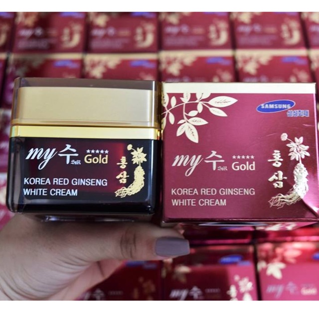 Kem Dưỡng Trắng Da Ngày Và Đêm Hồng Sâm Đỏ My Gold Korea Red Ginseng Aqua Wrinkle & Whitening Cream