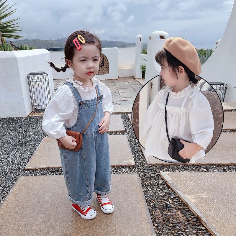 Áo babydoll trắng kiểu buộc nơ xinh xắn cho bé gái