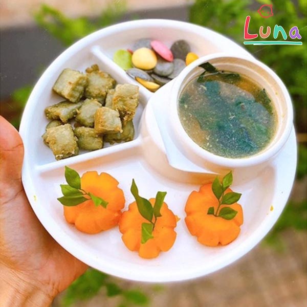 Khay tròn ăn dặm Inomata hàng nội địa nhật cho bé