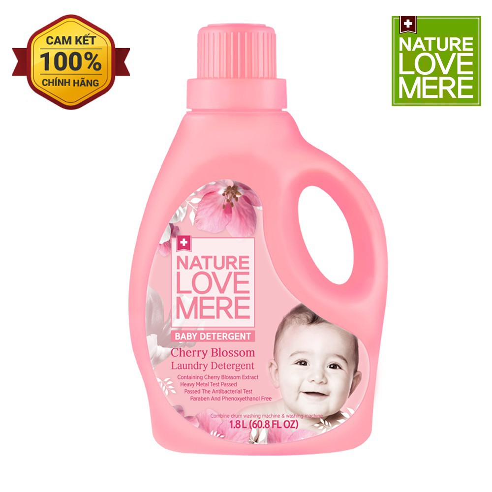 Nước giặt nature love mere hương hoa anh đào cherry blossom chai 1.8l túi - ảnh sản phẩm 2