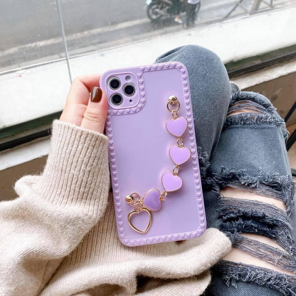 Ôp Lưng Xích Tim Tím Iphone 7P/8P/X/Xs/Xsmax/11/11Promax/12Promax