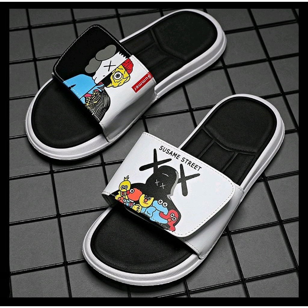 Dép nam nữ Susame Kaws - Dép quai ngang xé dán