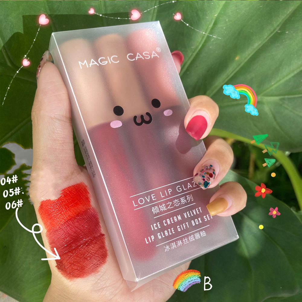 【3 cái một bộ】Hộp son kem lì học sinh không phai | Thế Giới Skin Care