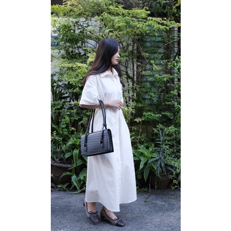 White Shirt Dress - Đầm sơmi trắng dài phong cách Hàn Quốc