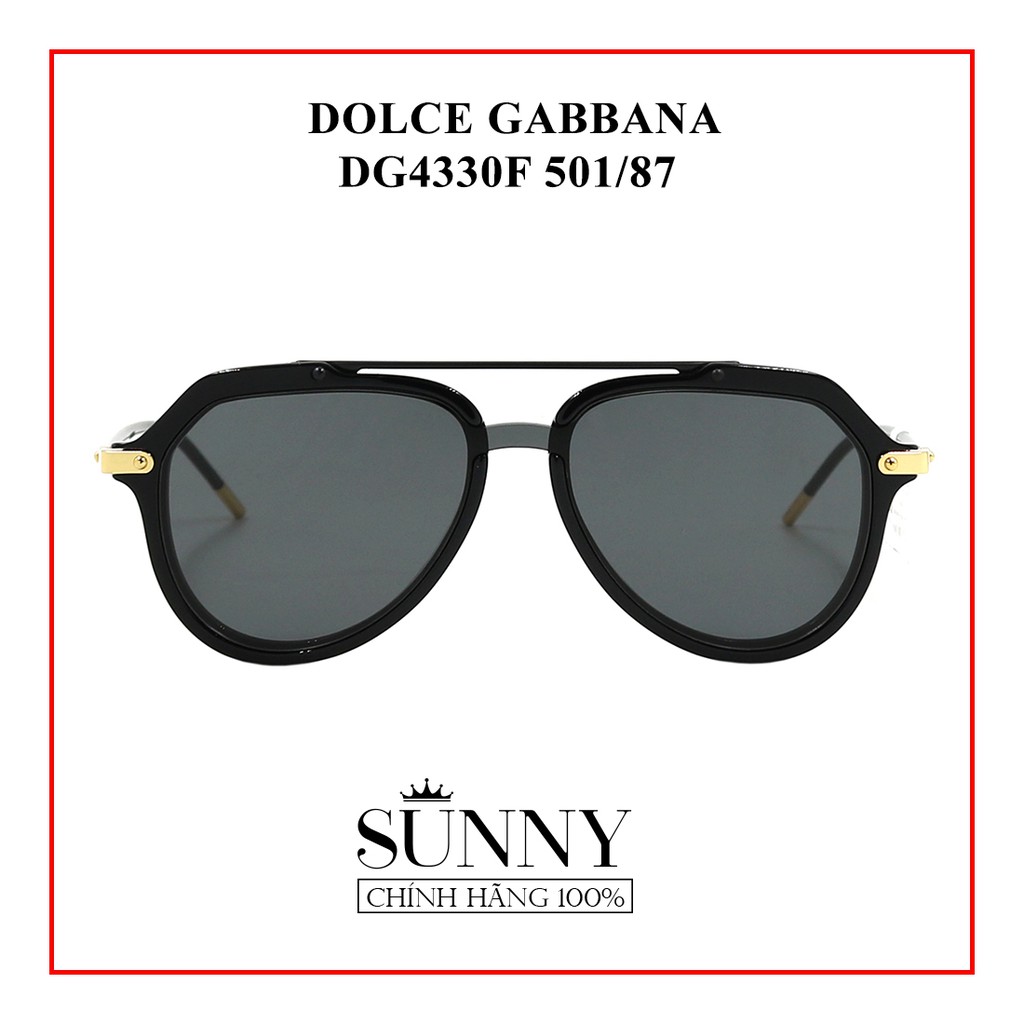 Kính mát chính hãng Dolce&amp;Gabbana DG4330F 501/87 màu sắc thời trang, thiết kế dễ đeo bảo vệ mắt