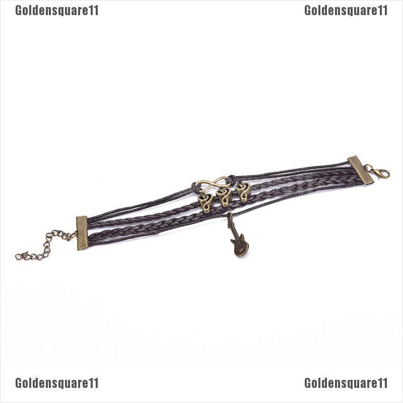 Vòng Tay Da Mặt Hình Nốt Nhạc Thời Trang