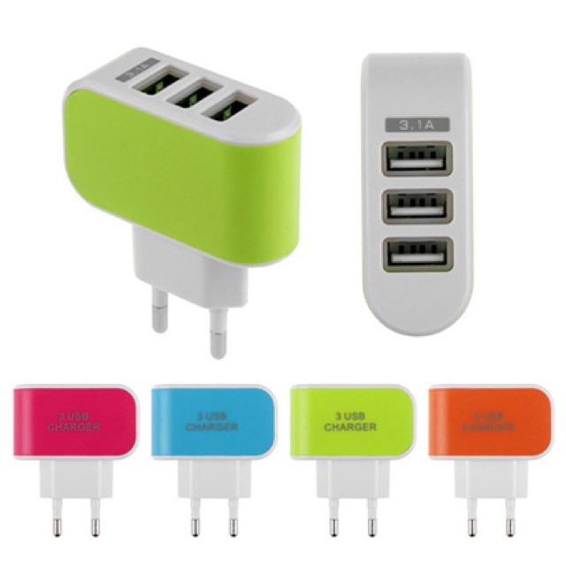 Củ Sạc Đa Năng ❤️FREESHIP❤️ Củ Sạc 3 Cổng USB (Bảo hành 1 tháng)