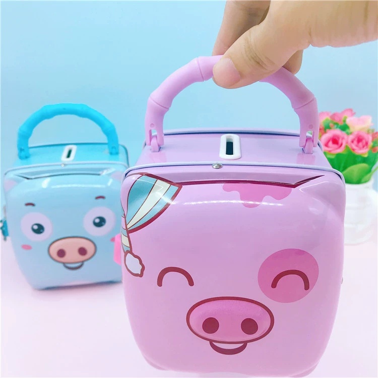 Đồ chơi Két sắt mini HÌNH HEO có khóa tiện lợi cho bé (12x10cm)