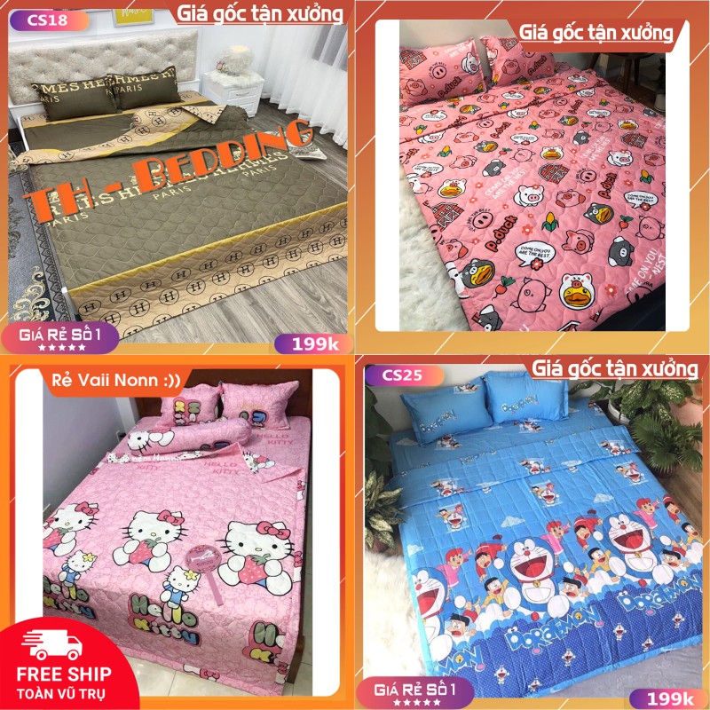 Trọn Bộ Ga Gối Chăn Thu Hè 5 Món Poly Cotton Nhiều Mẫu Mới 2021, Bộ Chăn ga Gối 5 Món, Xả Kho Chăn Ga Với Nhiều Mẫu Mã