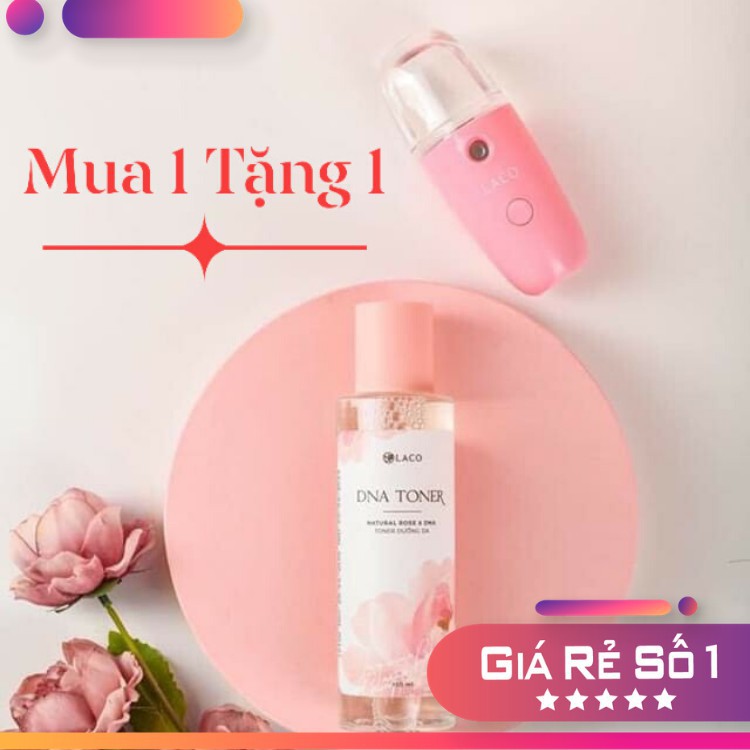 DNA Toner LACO Natural Rose Và DNA Trắng Mịn Da Thu Nhỏ Lỗ Chân Lông Mờ Thâm Nám Ngăn Ngừa Lão Hóa Cấp ẩm giảm Mụn 150ml