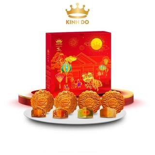 Bánh Trung Thu Kinh Đô 2022 hộp 4 cái kèm túi đựng - hương vị truyền thống
