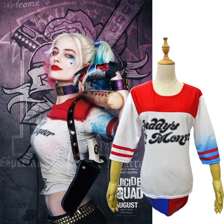 Suicide Squad Clown Girl COS Quần áo Harley Quinn Nữ Jedi Sinh tồn Ăn gà T-shirt Trang phục đầy đủ