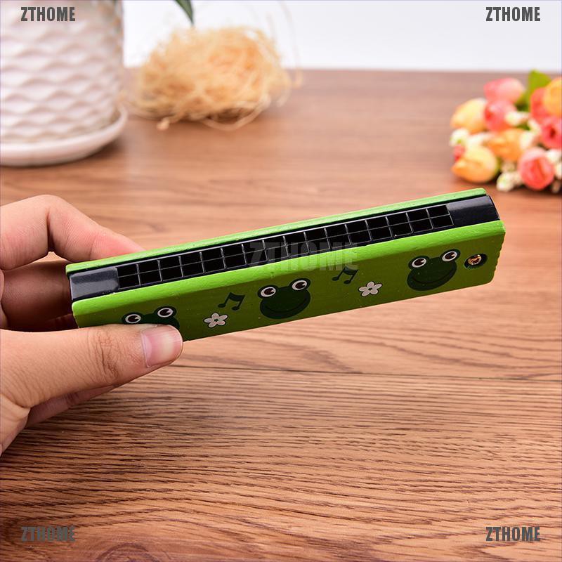 Kèn Harmonica Gỗ 16 Lỗ Nhiều Màu Sắc Đồ Chơi Âm Nhạc Cho Bé