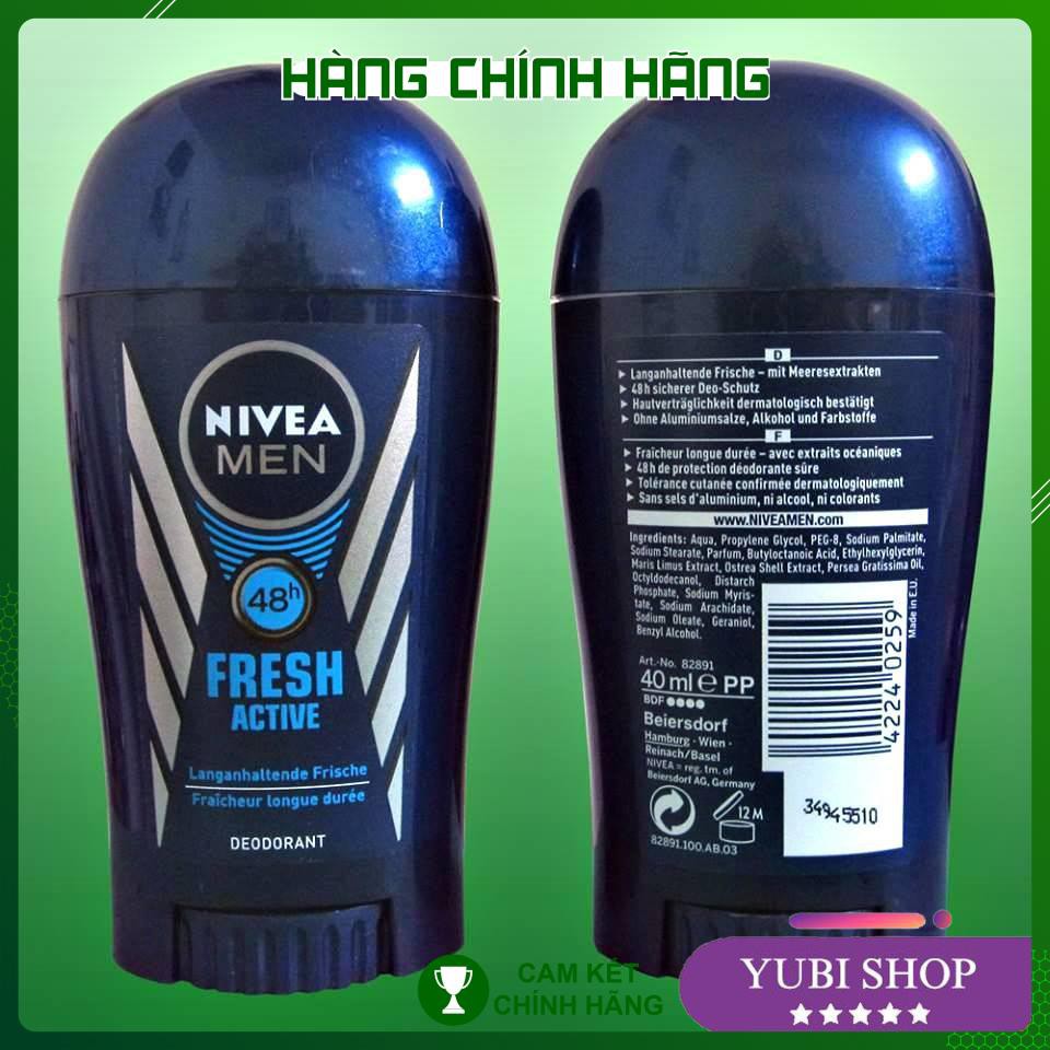 Sáp Lăn Khử Mùi Nivea Cho Nam - Lăn Khử Mùi Nevea Men Fresh Active Dành Cho Nam - Hàng Đức - Chính Hãng  - Hot