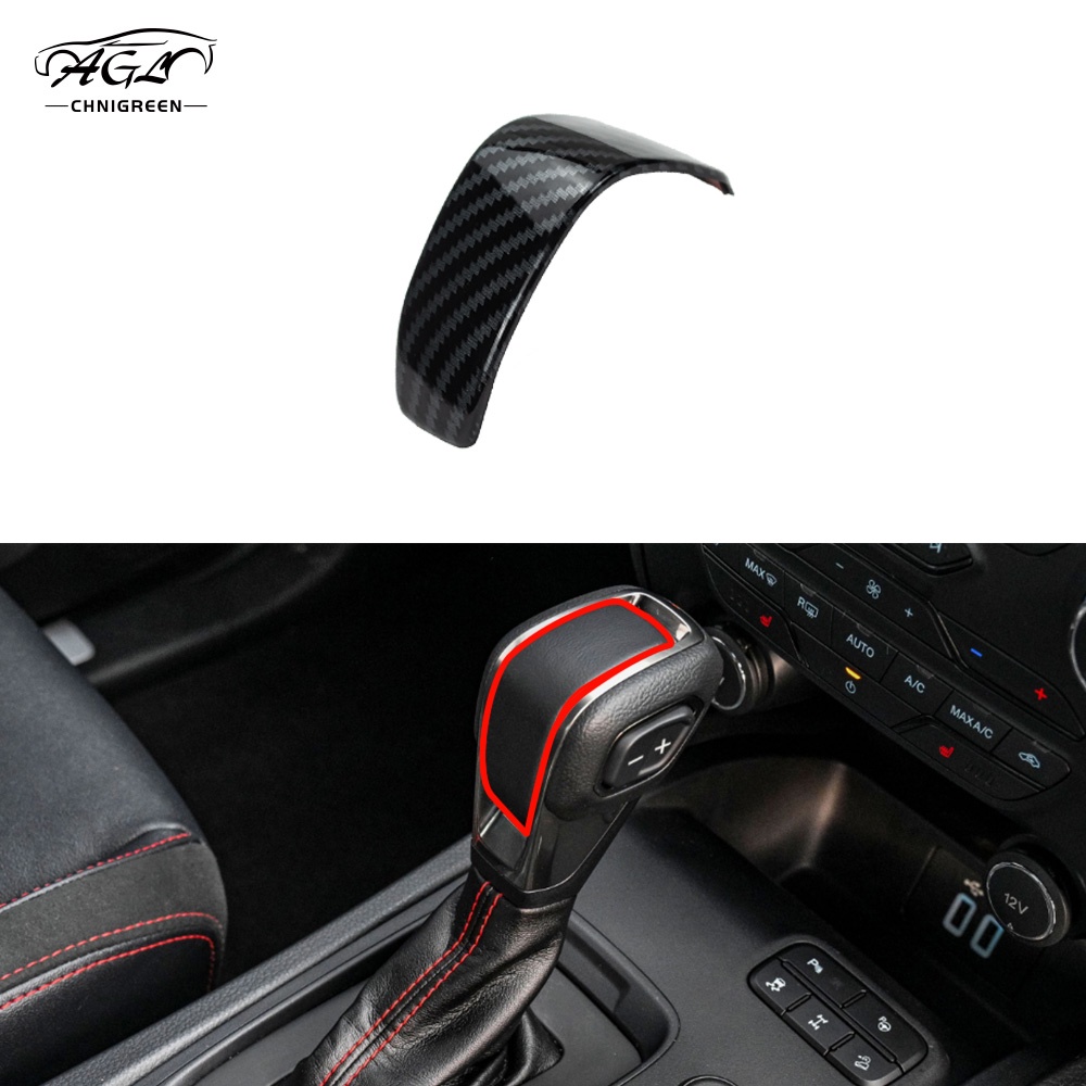 1 Vỏ Bọc Núm Cần Gạt Số Bằng ABS In Họa Tiết Sợi Carbon Trang Trí Nội Thất Cho Ford Ranger EVEREST 2019-2020