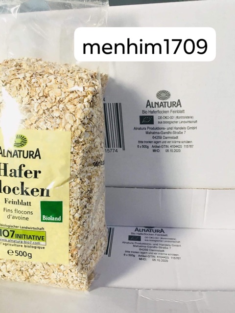  [4/2022] Combo 2 gói Yến mạch Đức bio organic Alnatura 500gr (500gr x 2 gói)