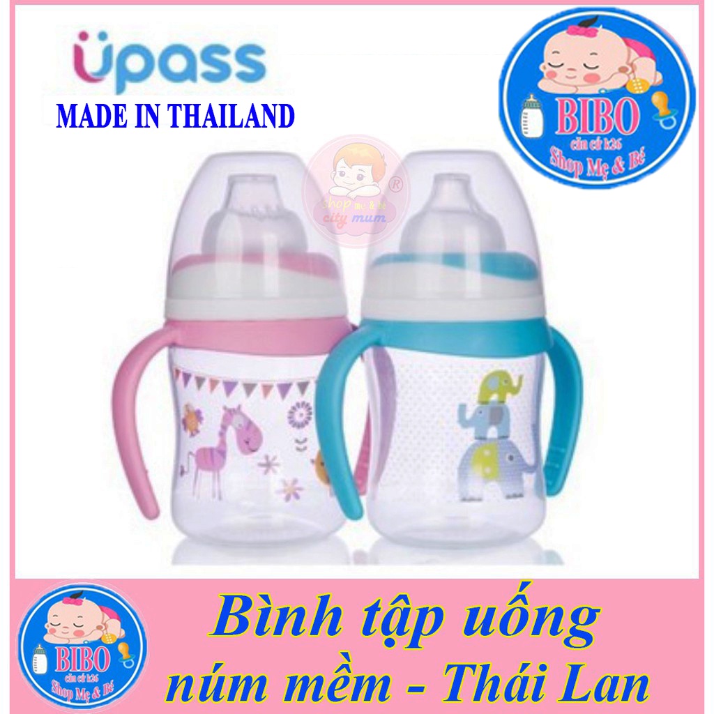 BÌNH TẬP UỐNG NÚM HÚT MỀM 125ML UPASS THÁI LAN