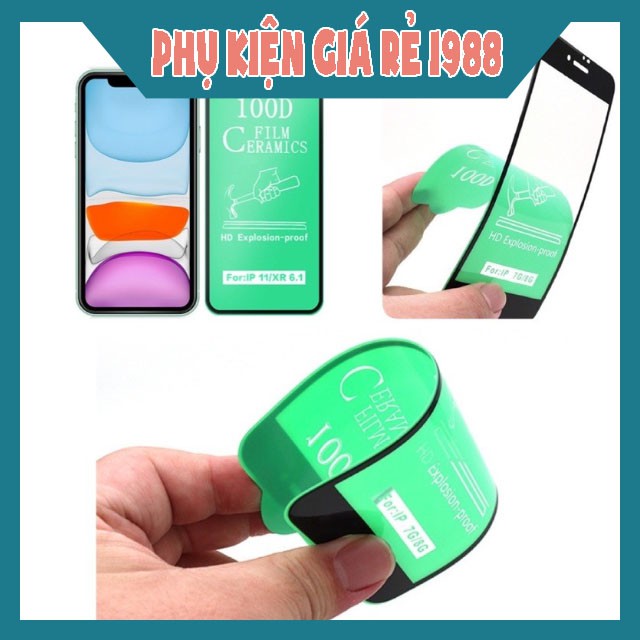 Kính Cường Lực Dẻo 100 D Full màn cho iPhone 6 đến 15 Pro Max