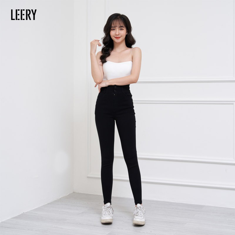 Quần skinny LEERY quần jean lưng cao nâng mông cao cấp chất jean mềm co giãn tốt dáng dài JEA-01