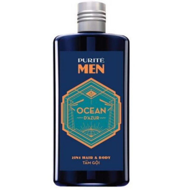 Dầu tắm gội nam hương biển Purite by Provence Men 2 in 1 Hair & Body Ocean D-Azur 180ml
