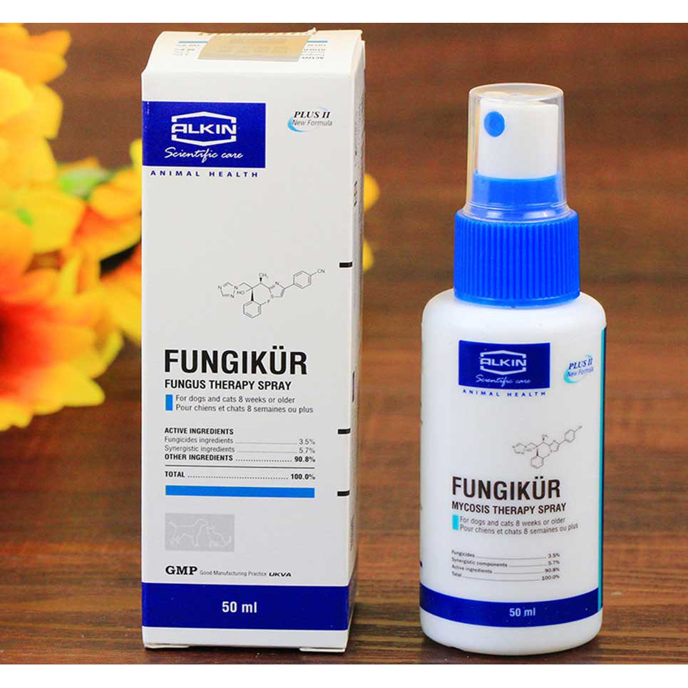 Thuốc trị nấm cho chó mèo dạng xịt FUNGIKUR ALKIN 50ml bản Anh Quốc