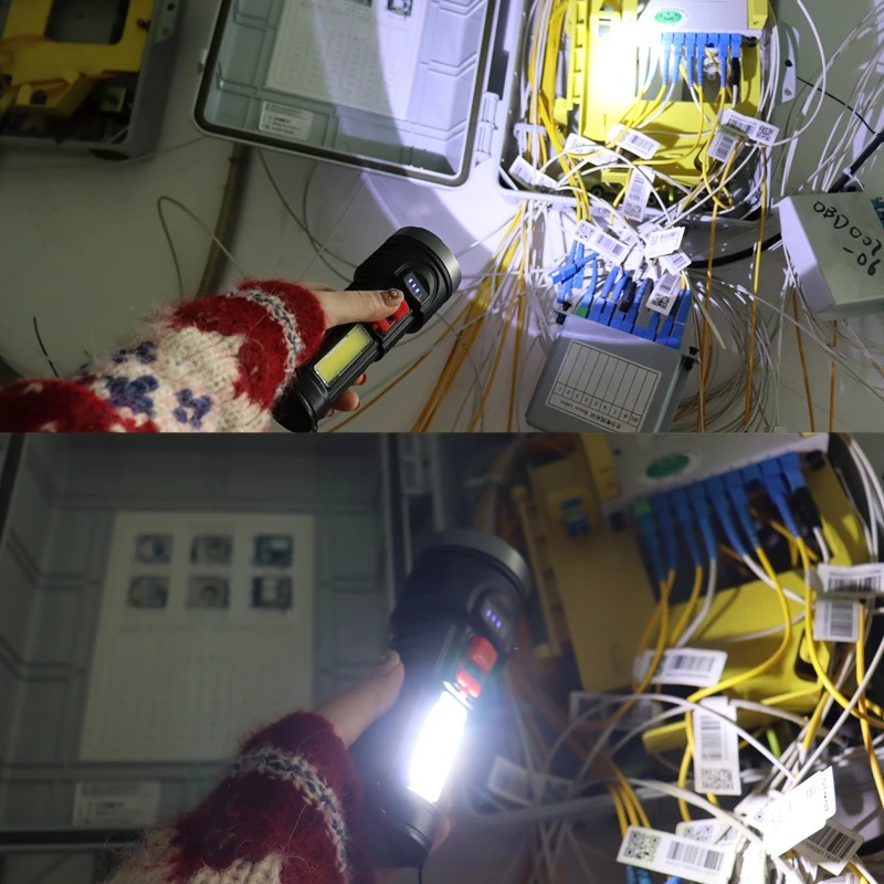 Đèn Pin LED 4 Lõi Sạc USB Chống Nước Đa Năng Cho Hoạt Động Ngoài Trời