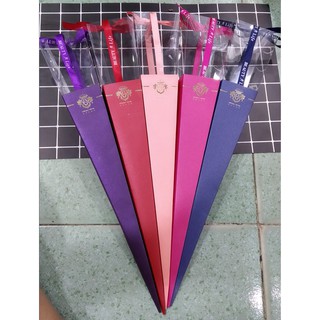 Hộp hoa sáp đơn gấp vuông có mica 33x5,5x5,5 cm nguyên liệu gói hoa